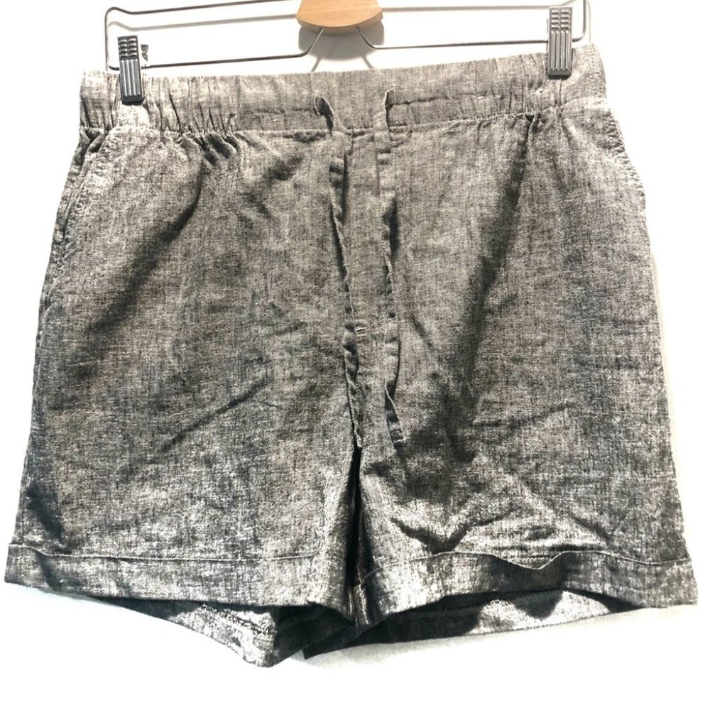 Solid Stretchy Waist Cuffed Gray Casual Shorts M - image 2